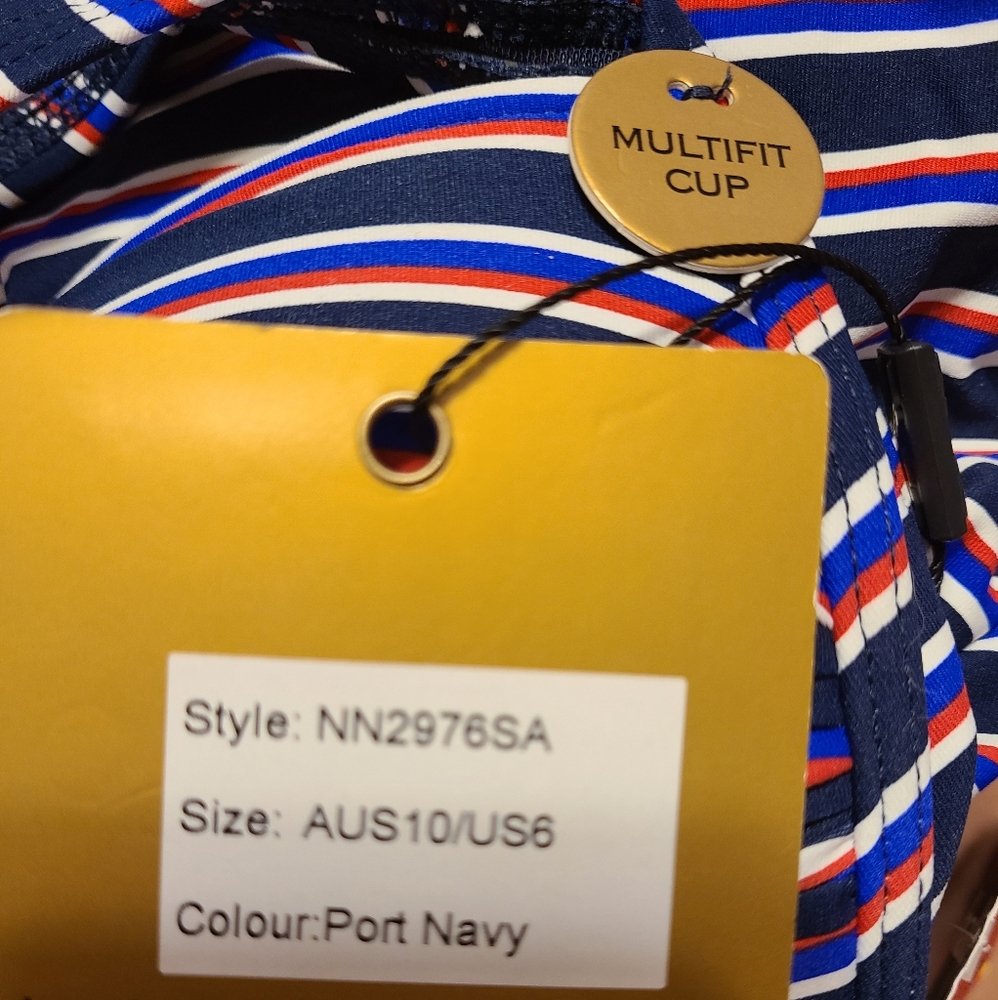 Black striped tummy control one piece swimsuit - Picture 6 of 10